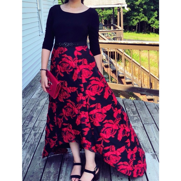 Adrianna Papell - High Low Floral Jacquard - SIZE US 4 - WORN ONCE - Picture 9 of 10